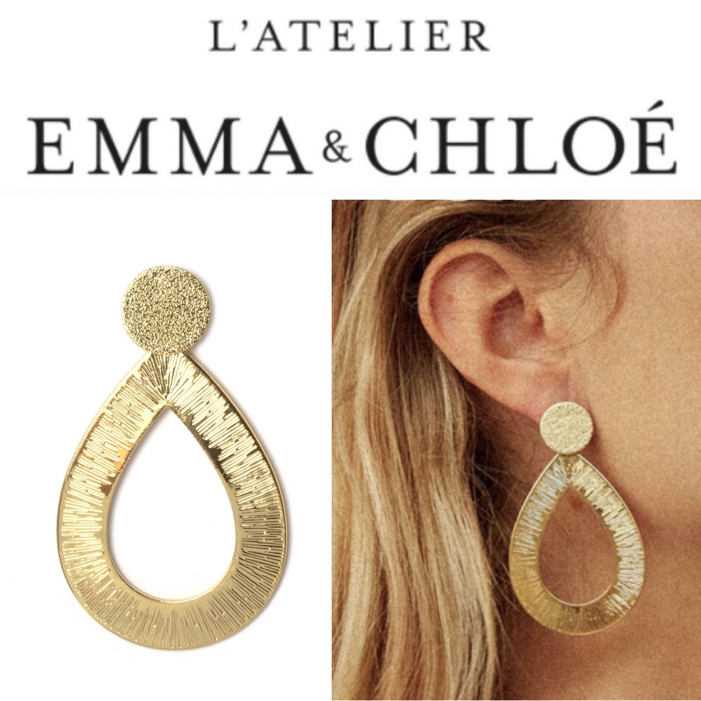 🆕 IRIS Earrings EMMA & CHLOE Gold Post Drop